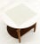 Linen Round Two Tier Greek Key Pattern Laminate Top Occasional Side End Table Stand For Sale - Image 8 of 13