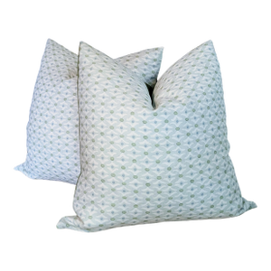 Galbraith & Paul Tusk Pillows in Blue and Green- Pair 22"
