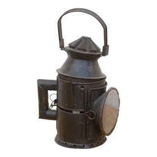 Antique Industrial Iron Railway Lantern For Sale