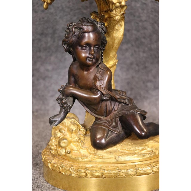 19th C French Figural Putti Gilt Bronze and Cut Crystal Centerpiece For Sale In Philadelphia - Image 6 of 10