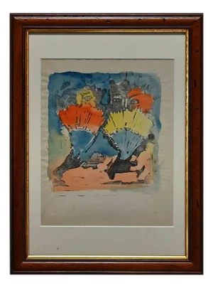 Mino Maccari, Magic Creatures, Original Lithograph, Mid 20th-Century, Framed
