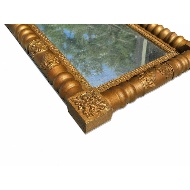 Gold 19th Century American Empire Giltwood Split Baluster Wall Mirror For Sale - Image 8 of 17