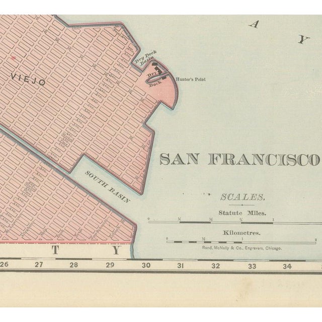 19th Century Antique Map of San Francisco with Golden Gate Park by Ran McNally, 1899 For Sale - Image 5 of 12