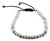 Men's White Howlite & Silver Hematite Beaded Adjustable Bracelet For Sale