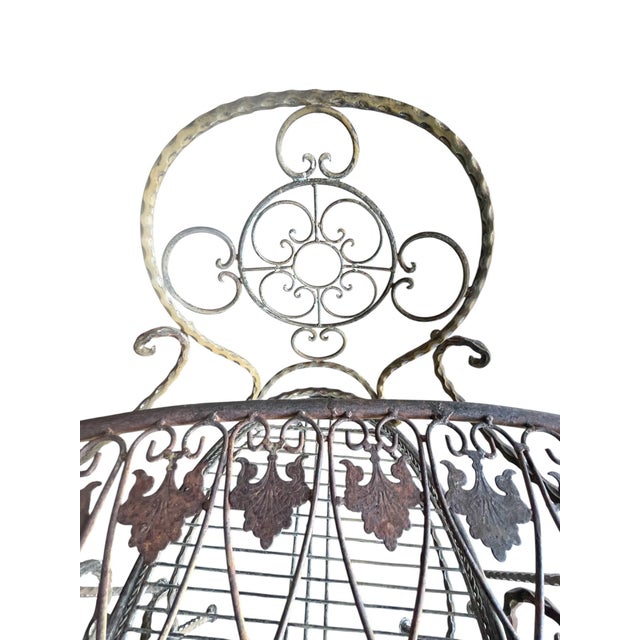 Antique European Wrought Iron Garden Dining Set — Table & Four Chairs A breathtaking piece of garden history, this antique...
