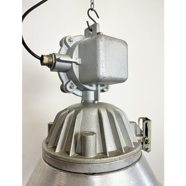 Large Industrial Cast Aluminium Cage Pendant Light from Polam Wilkasy, 1970s For Sale - Image 13 of 18
