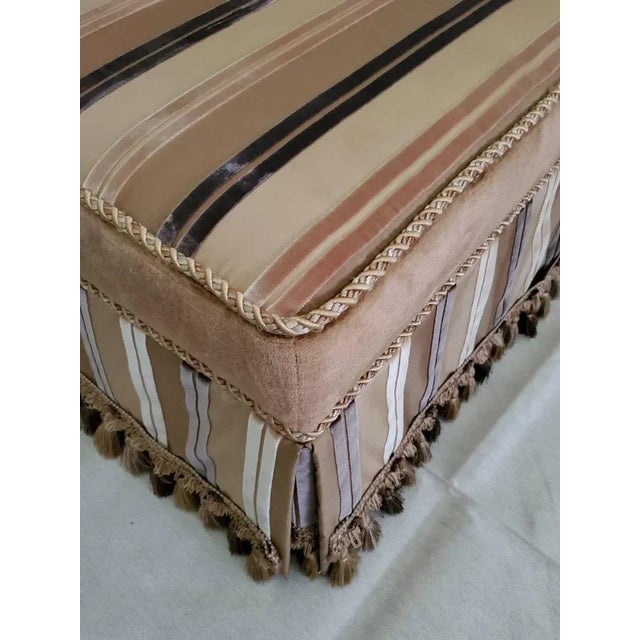 Upholstered Custom Rectangular Ottoman or Vanity Stool For Sale In Dallas - Image 6 of 11