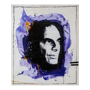 Christian Audigier Mixed Media Portrait on Canvas by Samy Abou, 2010