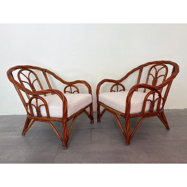 Twisted Rattan Armchairs, 1970s, Set of 2 For Sale - Image 14 of 14