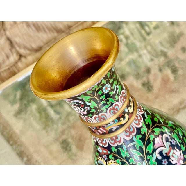 Chinoiserie Cloisonné Colorful Vase For Sale - Image 4 of 11