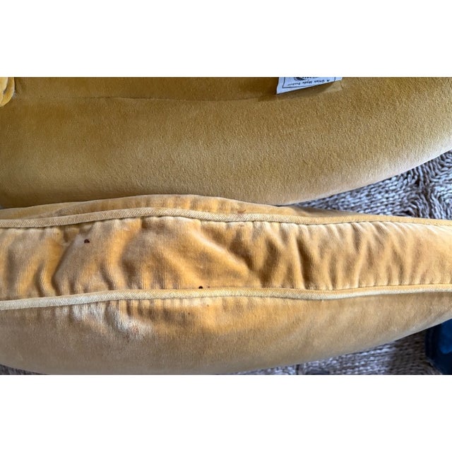 French Louis XV Bergere Chair Is Yellow Velvet and Down Seat, Signed For Sale - Image 14 of 15