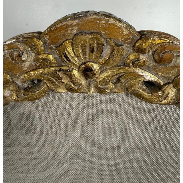 Set of Eight 18th-Century Style French Louis XV Carved & Giltwood Dining Chairs For Sale - Image 9 of 15