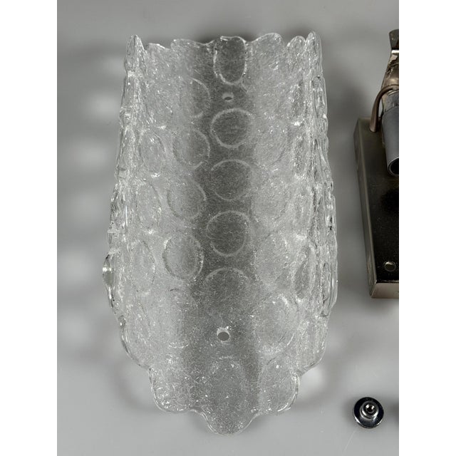 Ice Glass Wall Lamp from Fischer Leuchten, Germany, 1970s For Sale - Image 13 of 17