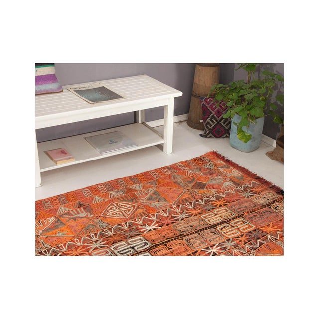 Decorative Vintage Arabi Kilim Rug - 4`11" X 6`1" For Sale - Image 4 of 5