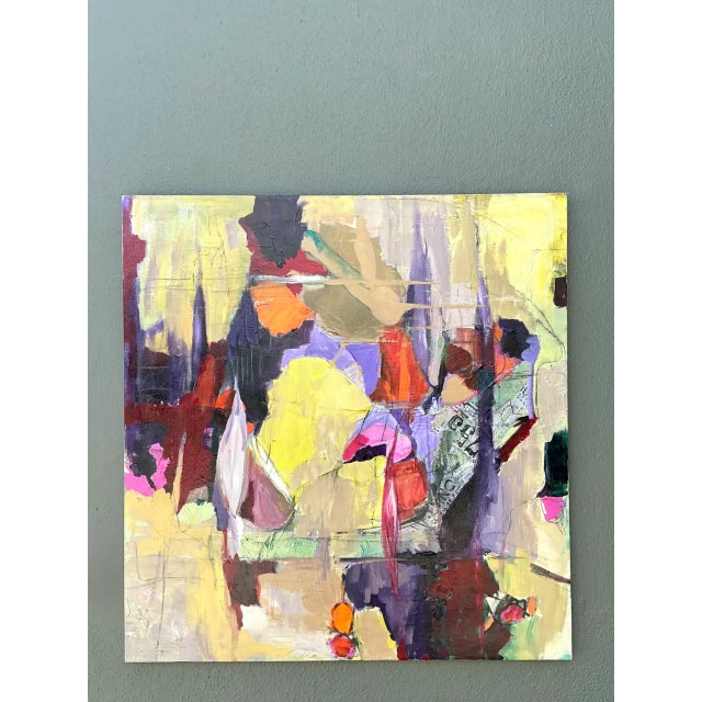Vintage Abstract Expressionist Oil Painting on Canvas For Sale - Image 4 of 14