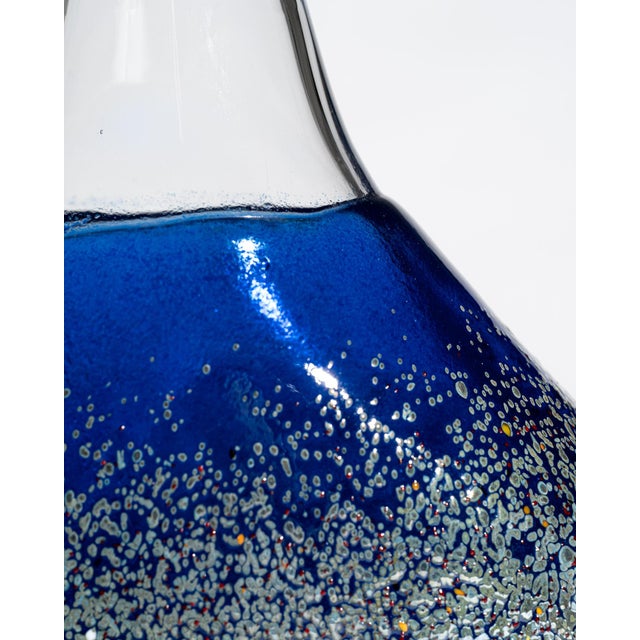 Blue Art Glass Satellite Vase by Bertil Vallien for Kosta Boda, 1992 For Sale - Image 8 of 11
