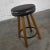Wood Mid 20th Century Bar Stool Acorn Brown Finish and Black-Brown Vinyl Faux Leather Seat Attributed to Brandt Ranch Oak For Sale - Image 7 of 13