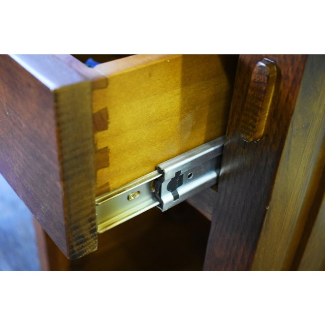 Mission Solid Quarter Sawn Oak 1 Drawer End Table - Model A27 For Sale In Chicago - Image 6 of 8