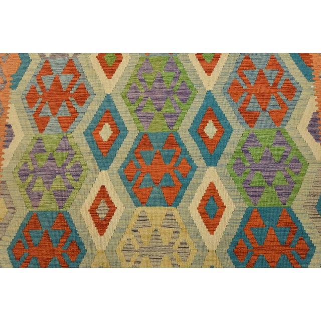 2020s Kilim Rug 4’2” X 5’6” Multicolor Wool Tribal Handwoven Oriental Carpet For Sale - Image 5 of 12