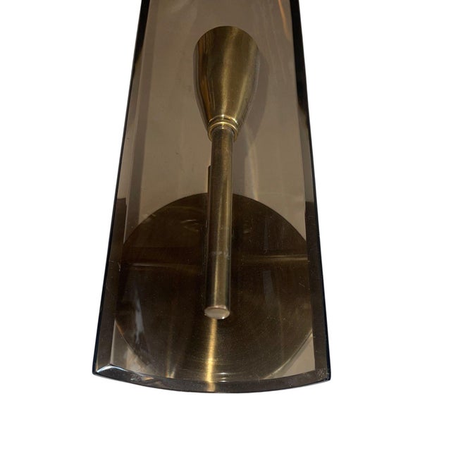 Metal Pair of Cristal Arte Smoky Glass Italian Sconces 1960s For Sale - Image 7 of 10