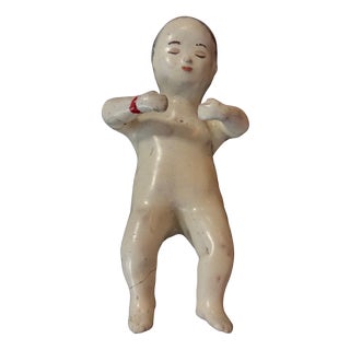 Enameled Earthenware Baby Figure from Nevers, 18th Century For Sale