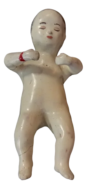 Enameled Earthenware Baby Figure from Nevers, 18th Century
