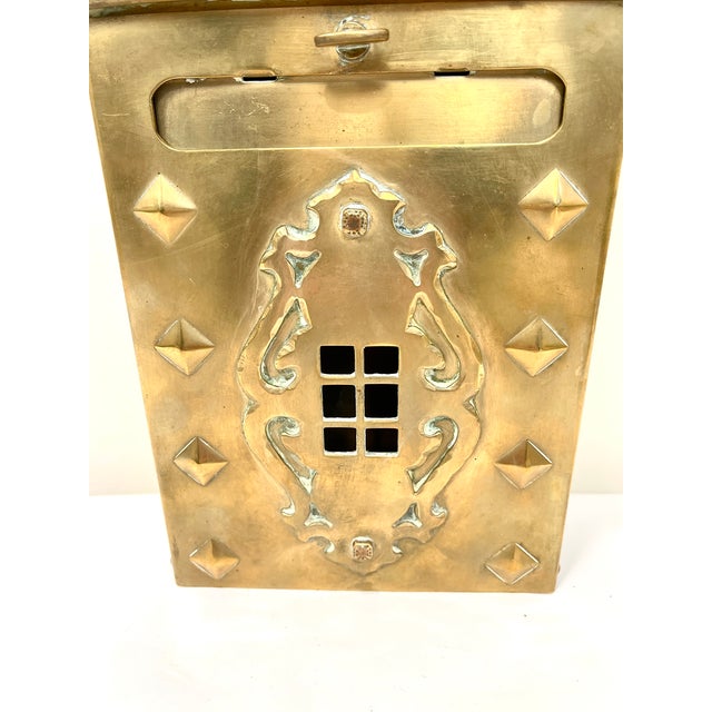 Antique Vintage Solid Brass Mailbox: Wallmount Letterbox For Sale - Image 11 of 14