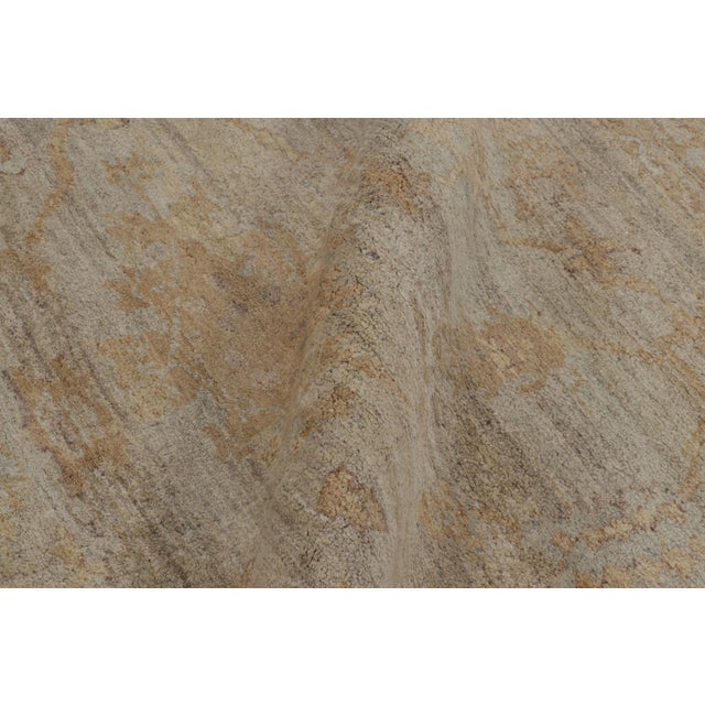 Textile Rug & Kilim’s Modern Oushak-Inspired Rug in Pale Gray and Soft Gold Floral Pattern For Sale - Image 7 of 8