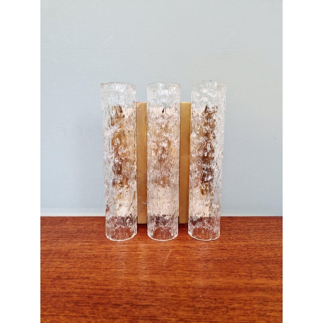 Tubular Wall Sconce in Brass and Frosted Glass from Doria Leuchten, 1960s For Sale - Image 6 of 17