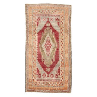 1960s Vintage Wool Turkish Konya Rug- 5′6″ × 10′5″ For Sale
