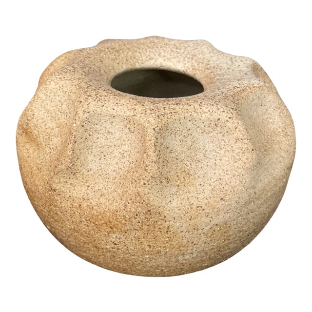 Vintage German Earthenware Pottery Vase (Signed Hanauer) For Sale