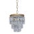 Vintage Waterfall Crystal Chandelier With Ornate Brass Crown For Sale