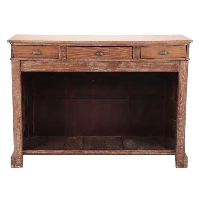 Cerused Oak Three Panel Bar With Brass Foot Rail For Sale - Image 4 of 6