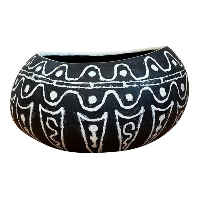 Vintage Original Hand Painted Studio Pottery Bowl For Sale