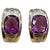 6 Carat Amethyst and Diamond 14 Karat White Gold Earrings, Omega Back For Sale - Image 15 of 18