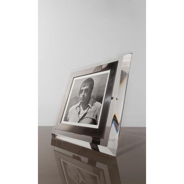 Mid-Century Italian Picture Frame in Acrylic Glass and Chrome, 1970s For Sale - Image 3 of 15