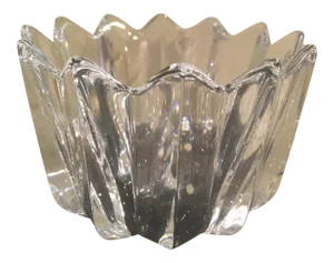 1980s Orrefors Sweden Jan Johansson Fleur Crystal Bowl