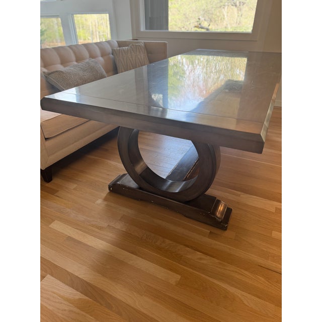 Chaddock Trestle Dining Table With Leaves For Sale - Image 4 of 11