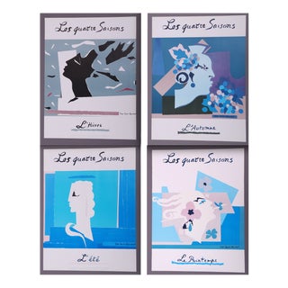 The Four Seasons Posters from Yves Saint Laurent 1983, Set of 4 For Sale
