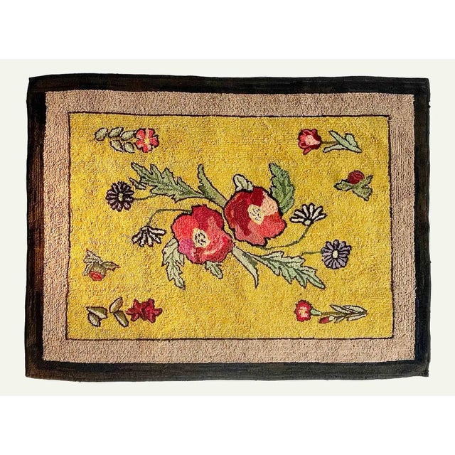 Early 20th Century Antique American Folk Art Hooked Rug For Sale - Image 5 of 8