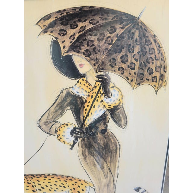Black Framed Leopard Elegant Cosmopolitan Fashion Ladies Prints Wall Art- A Pair For Sale - Image 10 of 13