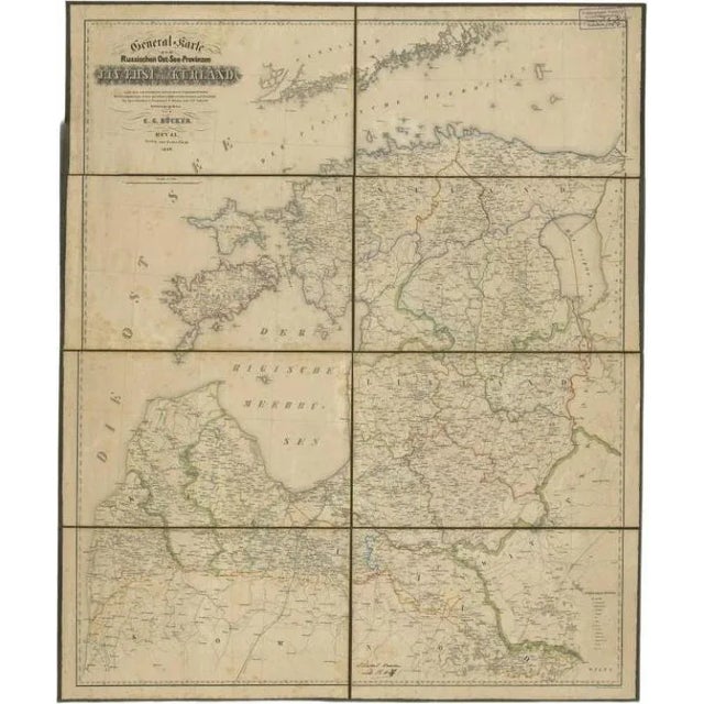 Mid 19th Century Antique Map of the Baltic States by Rücker, 1846 For Sale - Image 5 of 5