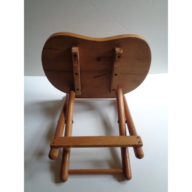 Mid-Century Modern Mid-Century Folding Wooden Child's Stool or Seat, Yugoslavia For Sale - Image 3 of 5