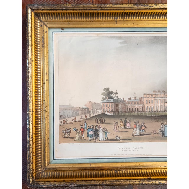 American 19th Century American Lemon Gold Frame With Hand Colored English Print For Sale - Image 3 of 13