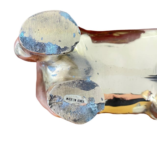 1980s Heavy Brass Hippopotami Cachepots- a Pair For Sale - Image 10 of 11