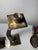 Commanding Tall Pair of Twisted Horn Candlesticks With Metal Bases and Holders For Sale - Image 4 of 12