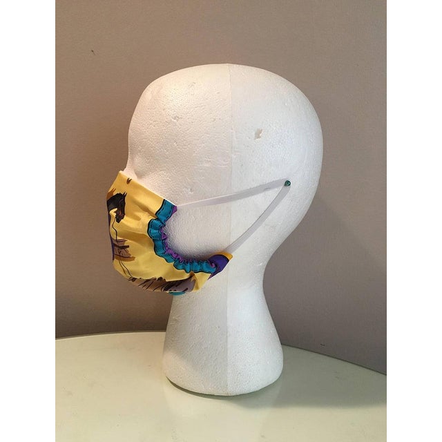 Hermes Vintage Handmade Ecuries Silk Scarf Face Mask For Sale In Philadelphia - Image 6 of 7