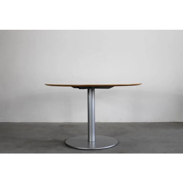 Italian Round Table in Metal and Lacquered Wood, 1990s For Sale - Image 3 of 6