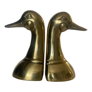 Vintage Brass Duck Bookends