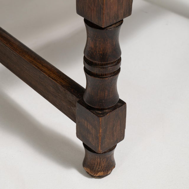 1970s 1970s Set of Six Oak Brutalist Dining Chairs For Sale - Image 5 of 15